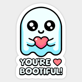 You're Bootiful! Cute Ghost Pun Sticker